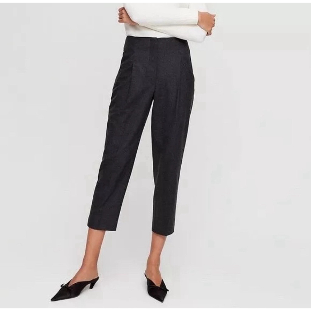 Aritzia Wilfred Chambery Navy blue Pleated-front Career Casual Pants Size‎ 6